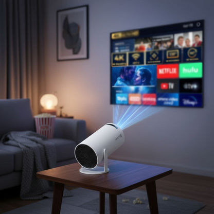 Smart Mini 4K Projector with HDMI, Wifi, Jiohotstar, Netflix, Youtube Etc