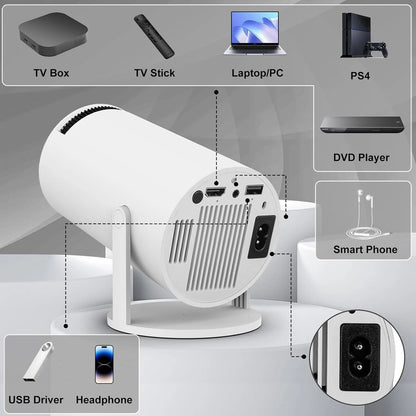 Smart Mini 4K Projector with HDMI, Wifi, Jiohotstar, Netflix, Youtube Etc
